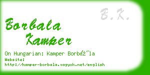 borbala kamper business card